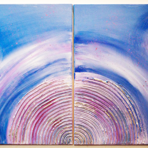 Diptic Abstract Tehnica Impasto cu pasta de modelaj si Acrilic